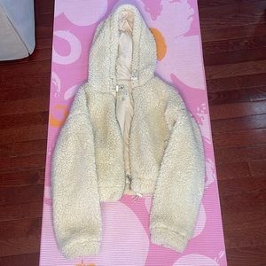 comfy and cozy cream sherpa zip up